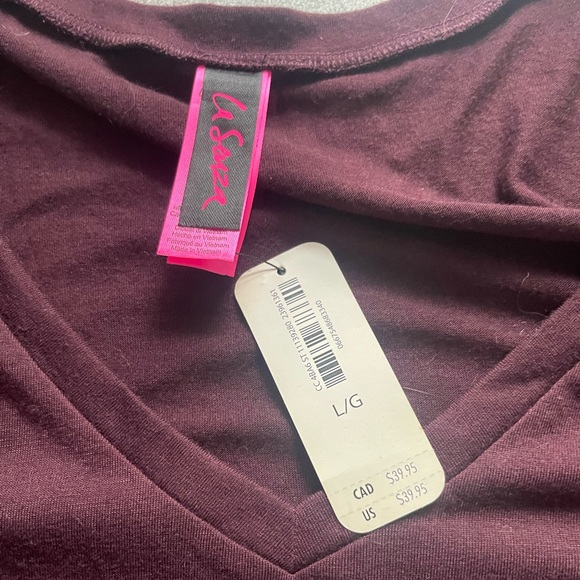 La Senza Plum Plaid 2pc PJs Size Large - Picture 4 of 10